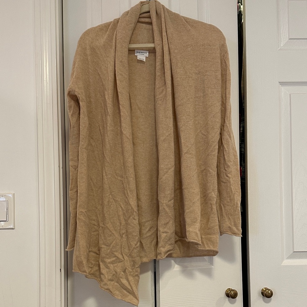 Club Monaco Women's Tan Open Front cashmere Cardigan